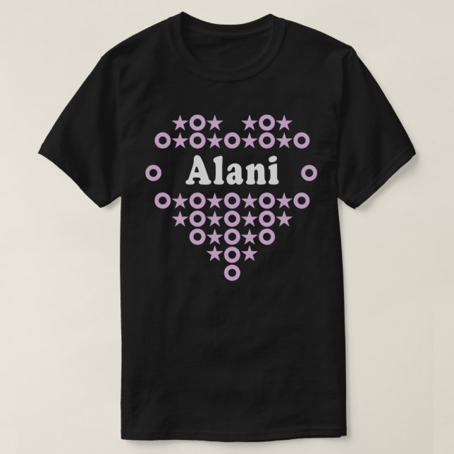 Alani Name for Girls Women Heart Hugs Stars for Ki T-Shirt (Design Front)
