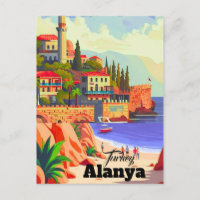 Alanya Turkey Wall Art,  Print, Turkey Watercolor 