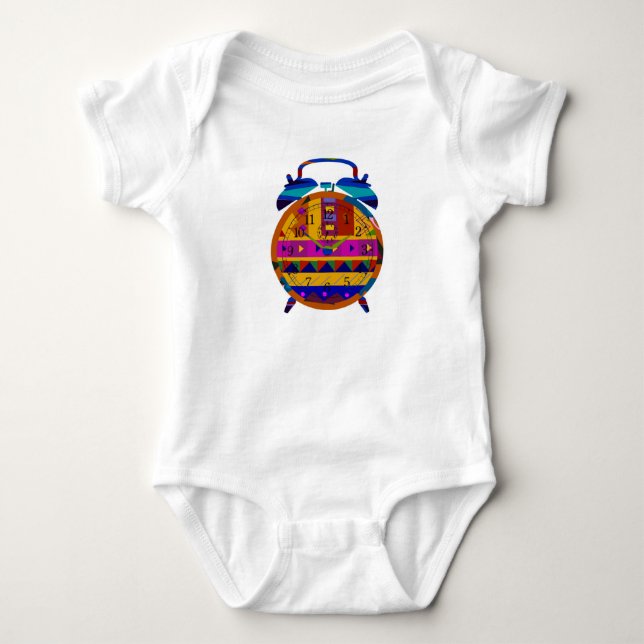 Alarm Clock Baby Bodysuit (Front)