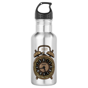Alarm clock cartoon illustration 532 ml water bottle