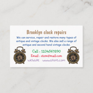 Alarm clock cartoon illustration  business card