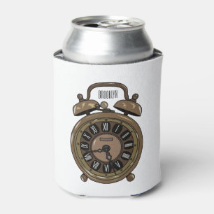 Alarm clock cartoon illustration can cooler