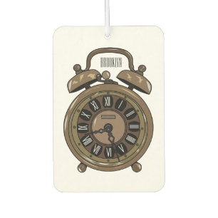 Alarm clock cartoon illustration car air freshener