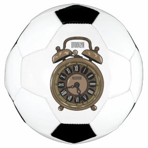 Alarm clock cartoon illustration football