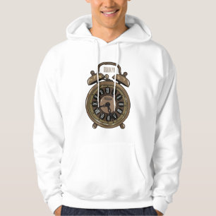 Alarm clock cartoon illustration hoodie
