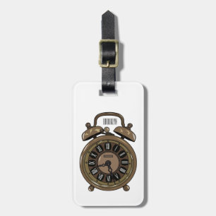 Alarm clock cartoon illustration luggage tag