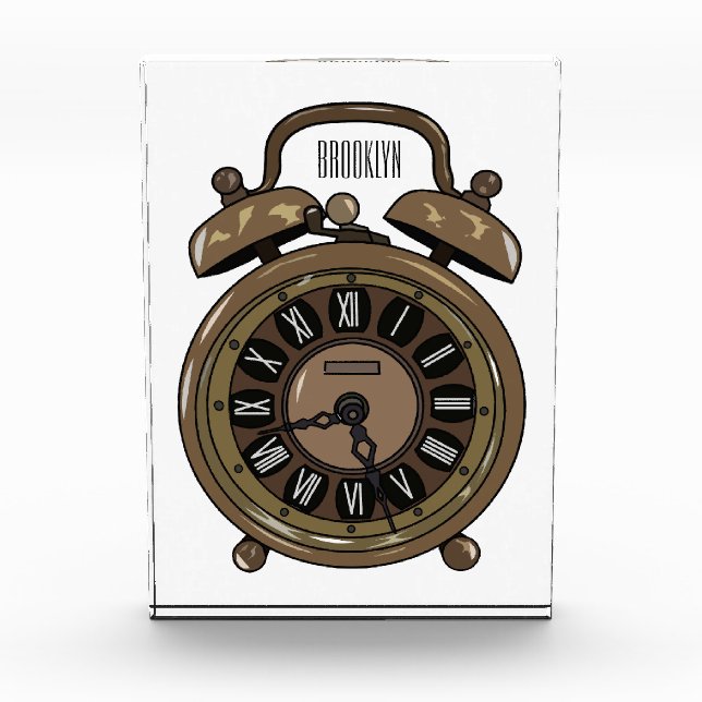 Alarm clock cartoon illustration photo block (Front)