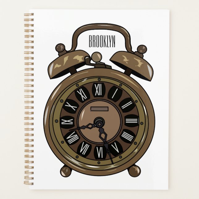 Alarm clock cartoon illustration planner (Front)