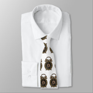 Alarm clock cartoon illustration tie