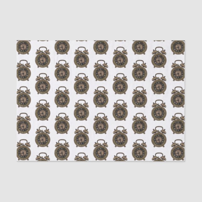 Alarm clock cartoon illustration tissue paper (Front)