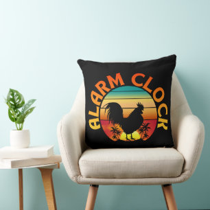 ALARM CLOCK VINTAGE MORNING ROOSTER CHICKEN CUSHION