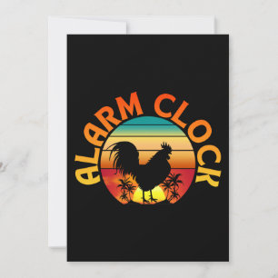 ALARM CLOCK VINTAGE MORNING ROOSTER CHICKEN INVITATION