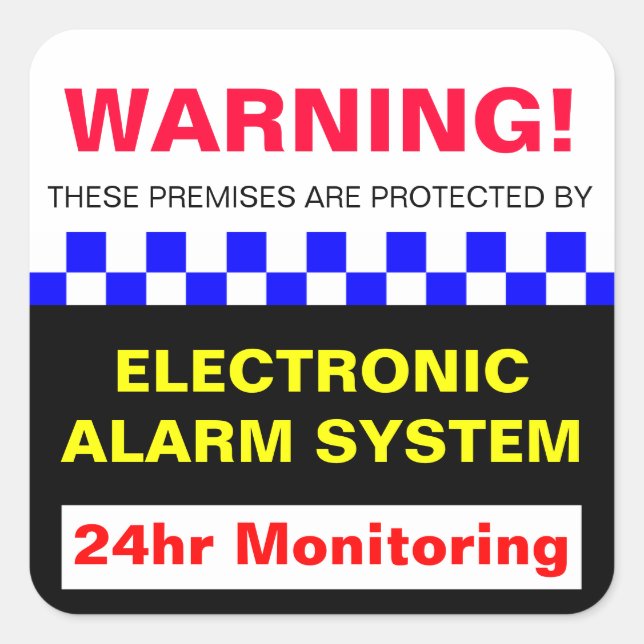 Alarm Warning Sticker (Front)