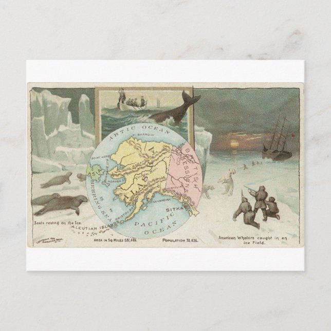 Alaska, 1889 vintage card (Front)