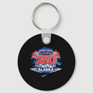 Alaska 250 Years dom 4th July United States Pride Key Ring