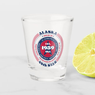 Alaska 49th Star Patriotic Shot glass