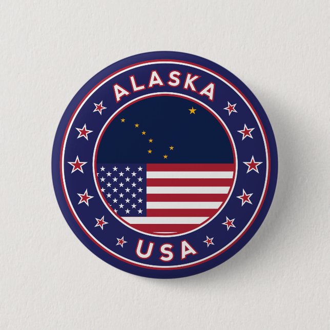 Alaska 6 Cm Round Badge (Front)