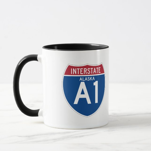Alaska AK I-A1 Interstate Highway Shield - Mug (Left)