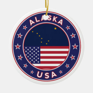 Alaska, Alaska t-shirt, Alaska sticker, Alaska bag Ceramic Tree Decoration