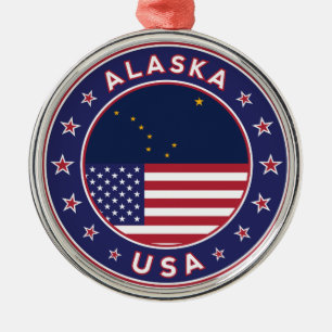 Alaska, Alaska t-shirt, Alaska sticker, Alaska bag Metal Tree Decoration