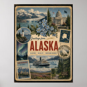 Alaska Authentic Vintage Style Poster