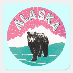 Alaska Bear Square Sticker