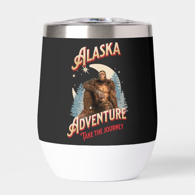 Alaska Bigfoot Adventure Retro Wilderness Art (Front)