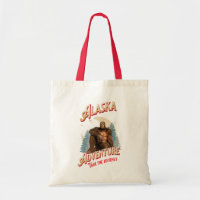 Alaska Bigfoot Adventure Retro Wilderness Art