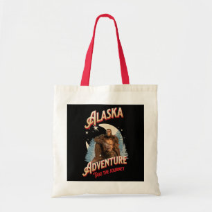Alaska Bigfoot Adventure Retro Wilderness Art Tote Bag
