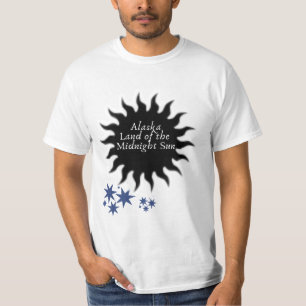 Alaska Black Midnight Sun Art T-Shirt