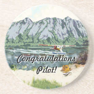 Alaska Bush Plane And Fishing Travel Coaster