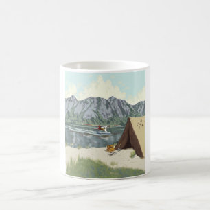 Alaska Bush Plane And Fishing Travel Coffee Mug