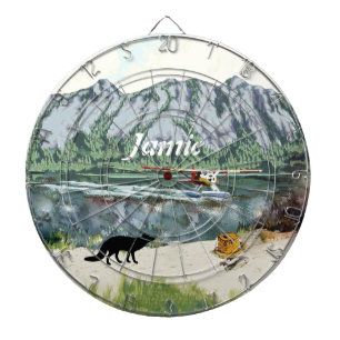 Alaska Bush Plane And Fishing Travel Dartboard