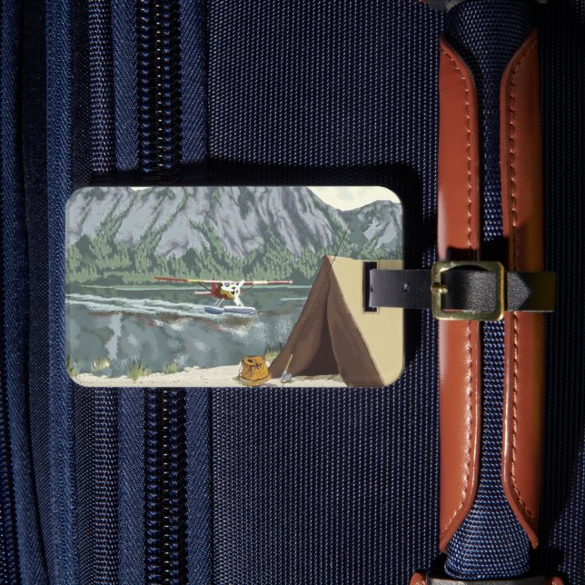 Alaska Bush Plane And Fishing Travel Luggage Tag (Front Insitu 4)