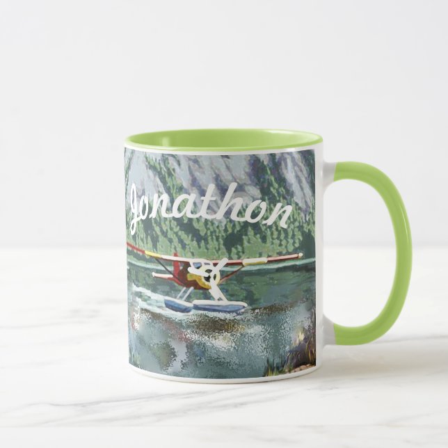 Alaska Bush Plane And Fishing Travel Mug (Right)