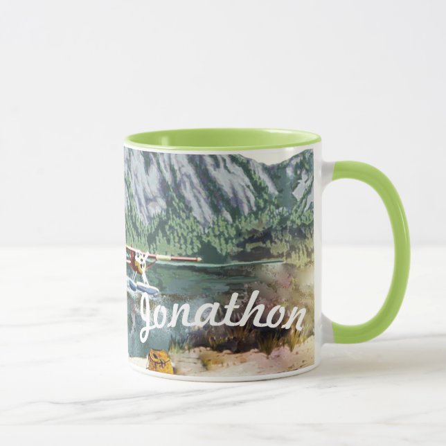 Alaska Bush Plane And Fishing Travel Mug (Right)