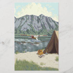Alaska Bush Plane And Fishing Travel Stationery
