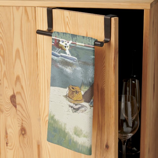 Alaska Bush Plane And Fishing Travel Tea Towel (Thirds Fold)