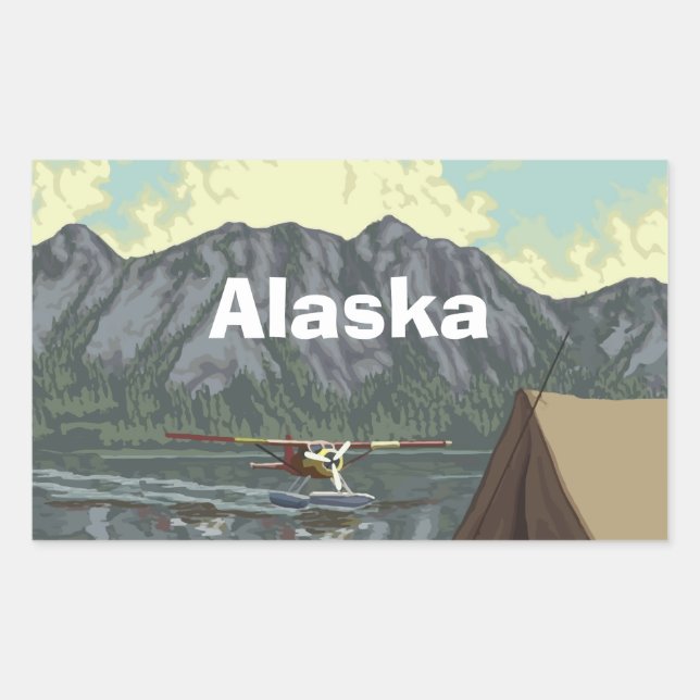 Alaska Bush Plane Souvenirs Rectangular Sticker (Front)