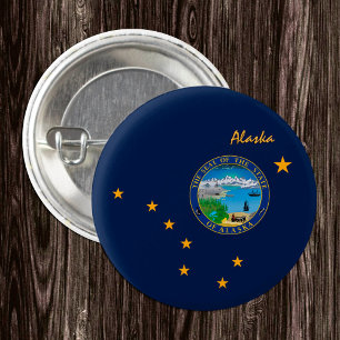 Alaska button, patriotic Alaskan Flag fashion 3 Cm Round Badge