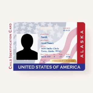 ALASKA - Child ID Card ID Badge