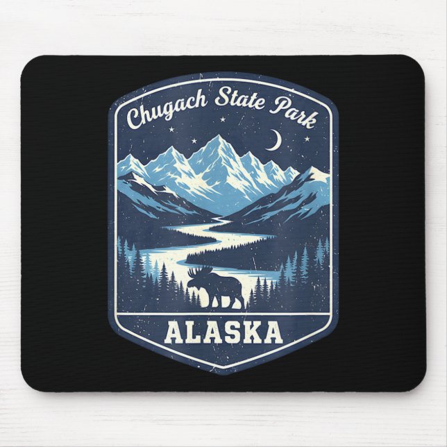 Alaska chugach state park moose mountain river mouse mat (Front)
