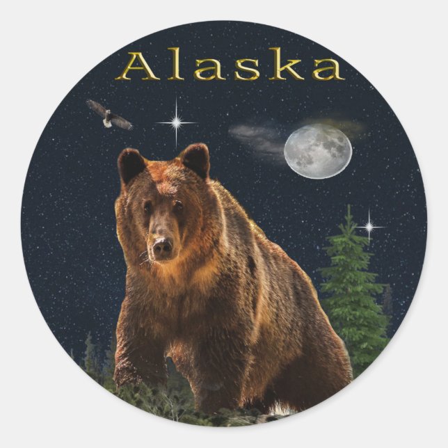 Alaska Classic Round Sticker (Front)