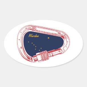 Alaska Climbing Carabiner Oval Sticker