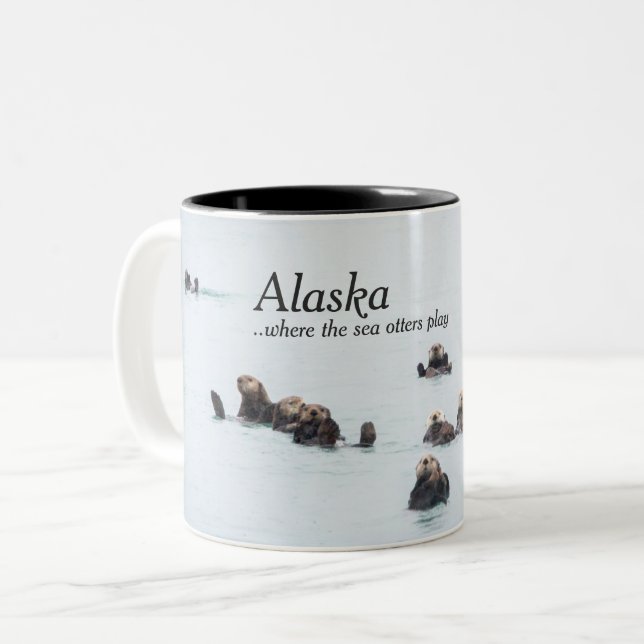 Alaska Coffee Mugs - Sea Otters (Front Left)