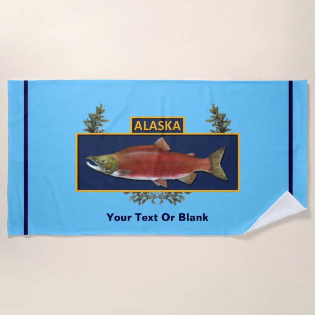 Alaska Combat Fisherman Badge Beach Towel (Front)