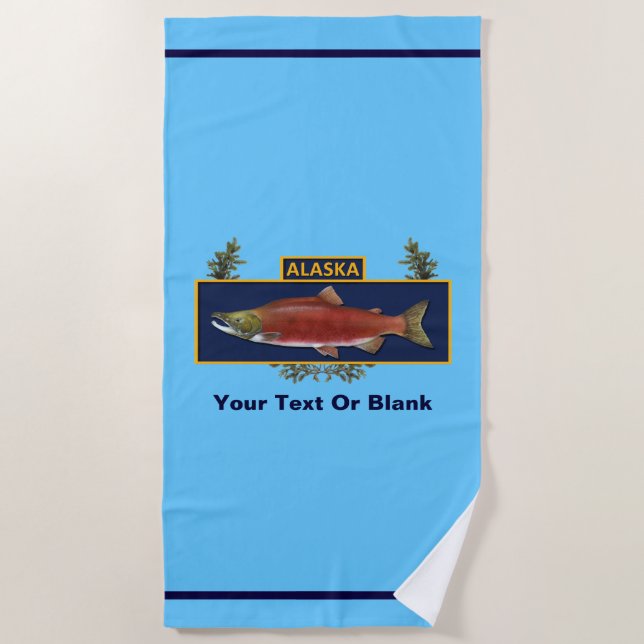 Alaska Combat Fisherman Badge Beach Towel (Front)