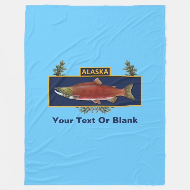 Alaska Combat Fisherman Badge Fleece Blanket (Front)