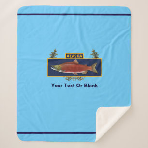Alaska Combat Fisherman Badge Sherpa Blanket