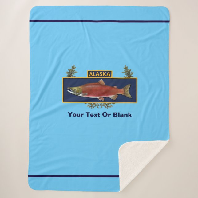 Alaska Combat Fisherman Badge Sherpa Blanket (Front)